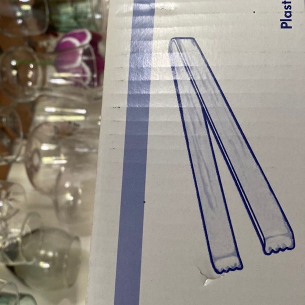 12 pack of plastic serving flat tong heavyweight clear 9 inch tongs bran…